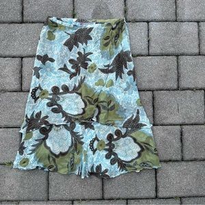 Paisley Print Mesh Midi Skirt